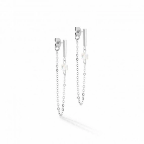 Swarovski Crystal White Silver Ear Studs 5076/21-1417