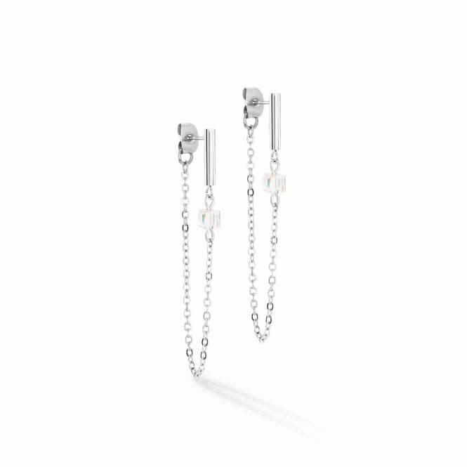 Swarovski Crystal White Silver Ear Studs 5076/21-1417