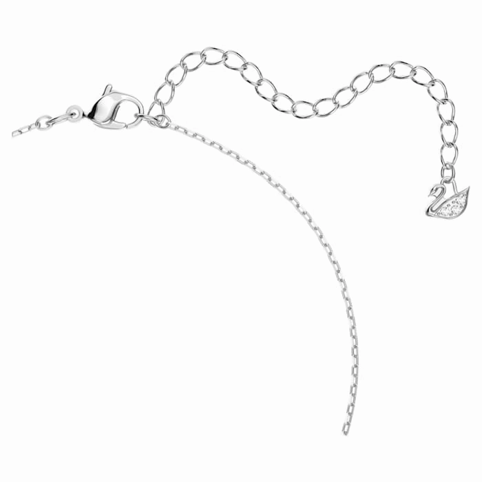 Swarovski Dancing Swan Rhodium Plated White Crystal Necklace