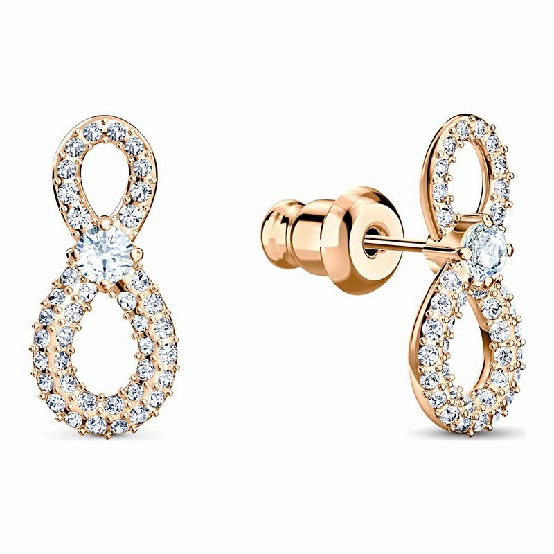 Swarovski Infinity Heart Crystal Rose Gold Plated Set