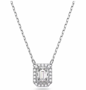 Swarovski Una Rhodium Plated Crystal Octagon Necklace