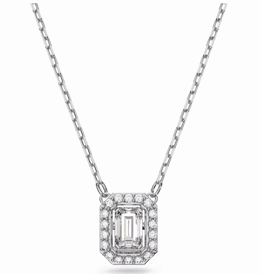 Swarovski Una Rhodium Plated Crystal Octagon Necklace
