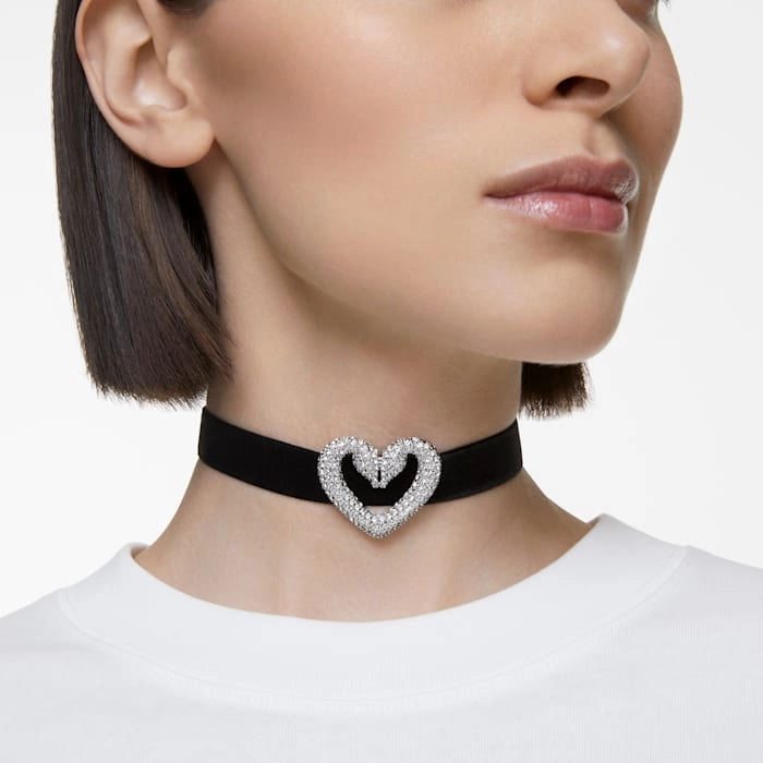 Swarovski Una White Crystal Heart Choker Necklace