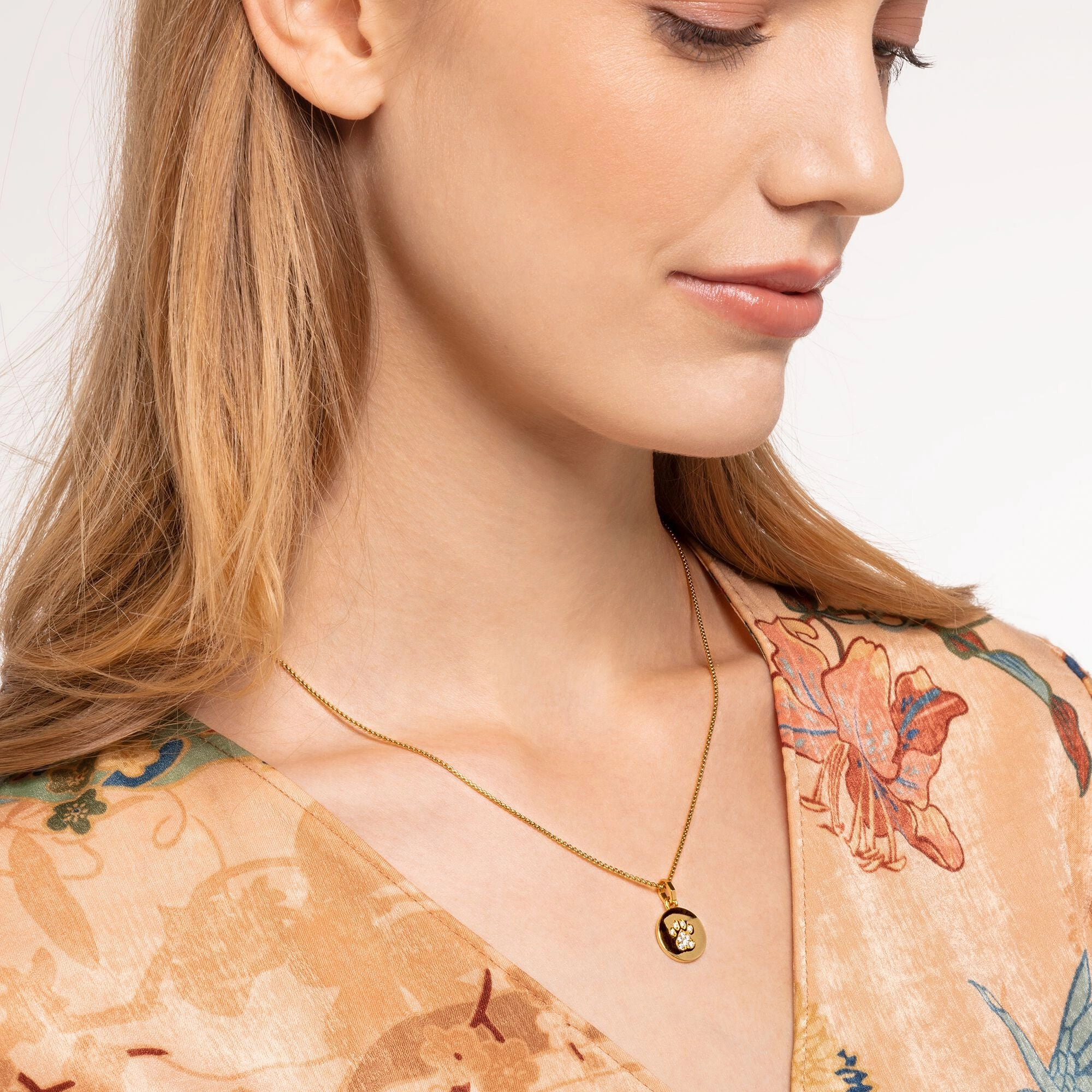 Thomas Sabo Cat Paw gold Disc Pendant Charm