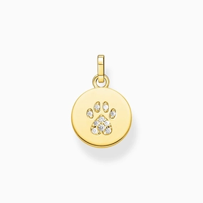 Thomas Sabo Cat Paw gold Disc Pendant Charm