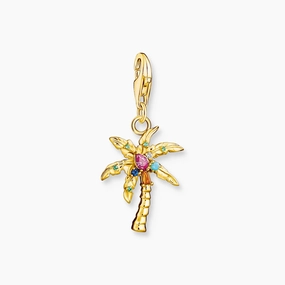 Thomas Sabo Charm Club Gold Plated Sterling Silver Palm Tree Charm
