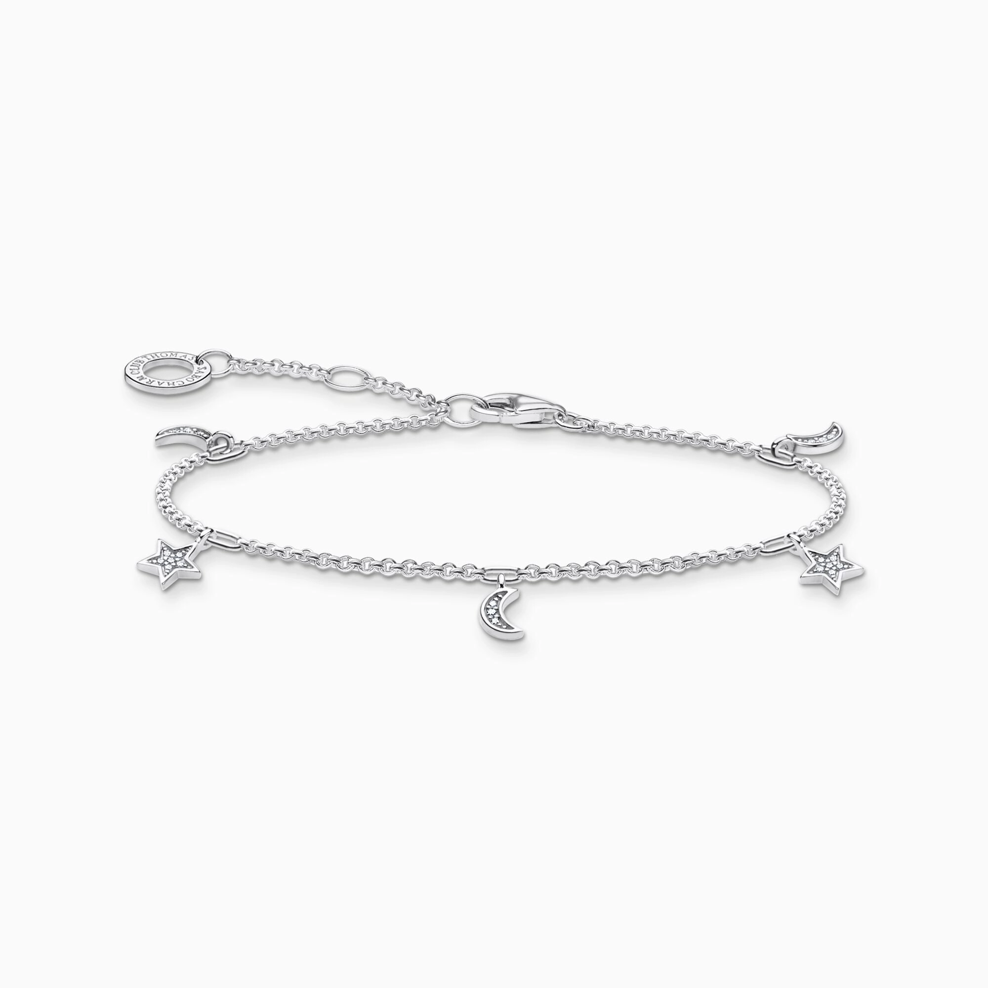 Thomas Sabo Charm Club Sterling Silver Star Moon Bracelet