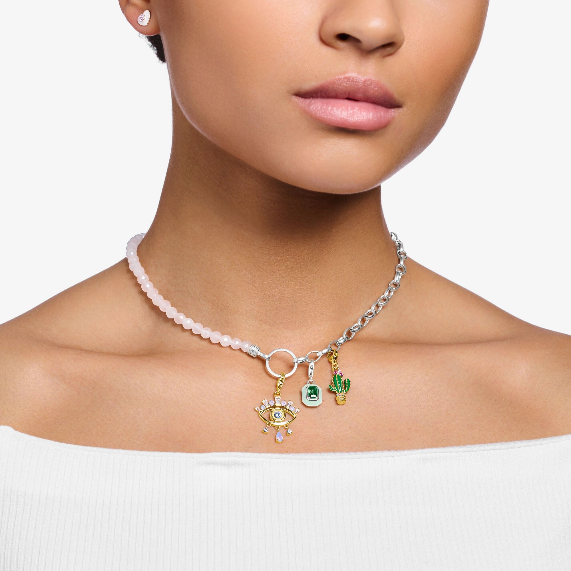Thomas Sabo Charm pendant green cactus gold plated