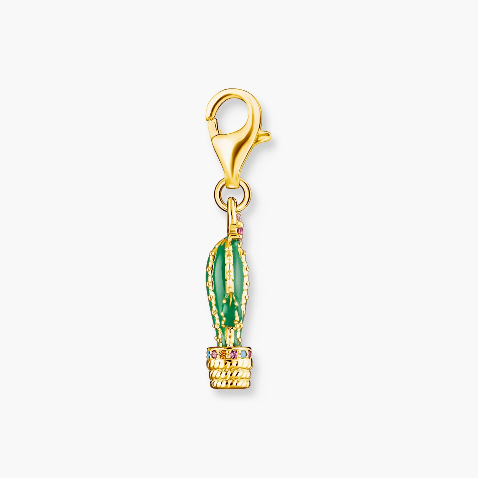 Thomas Sabo Charm pendant green cactus gold plated