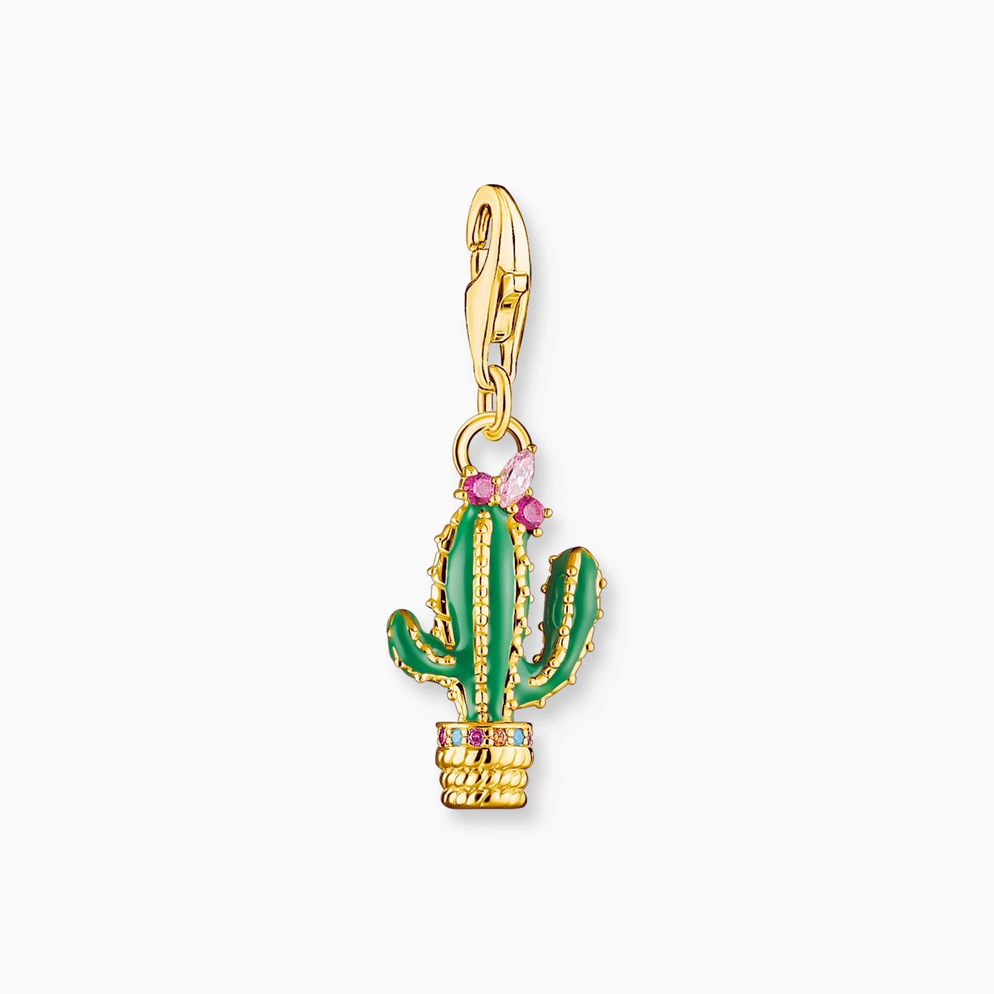 Thomas Sabo Charm pendant green cactus gold plated