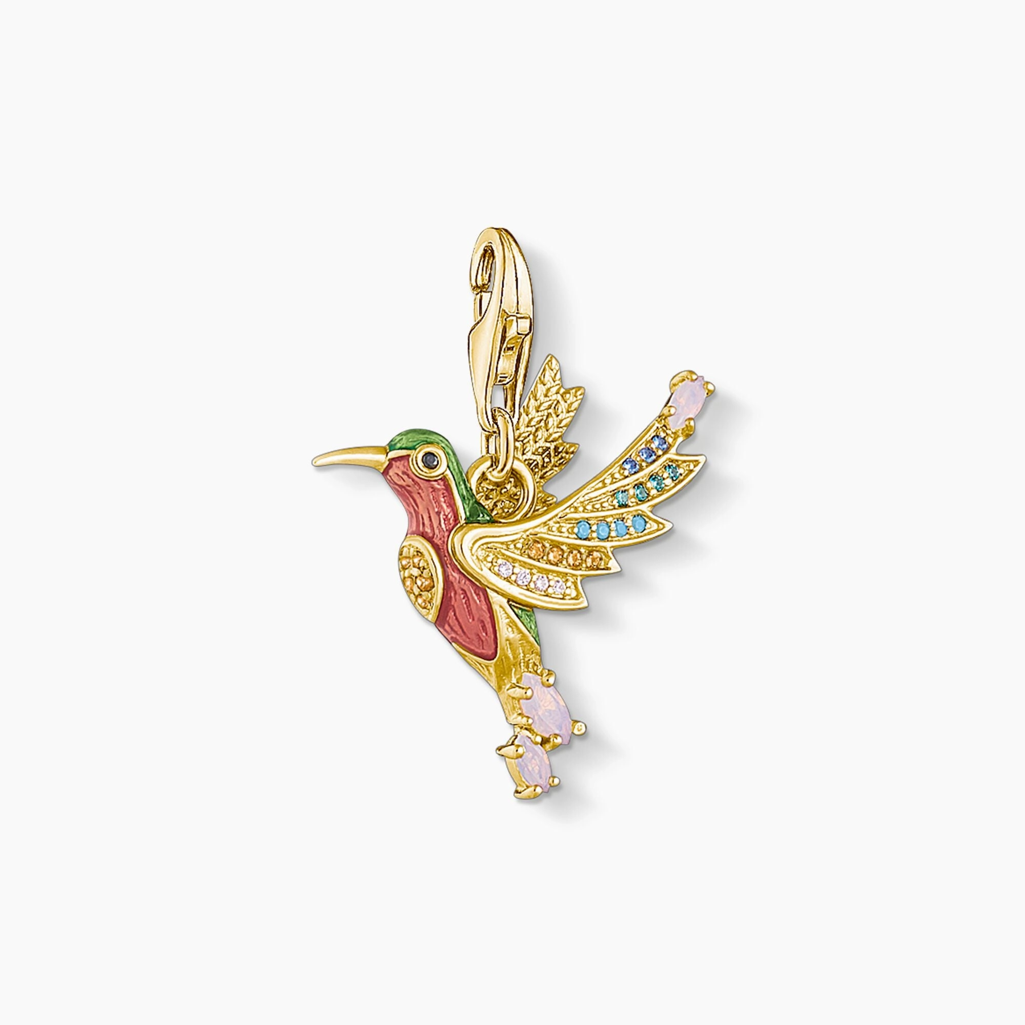 Thomas Sabo Gold Colourful Hummingbird Pendant Charm