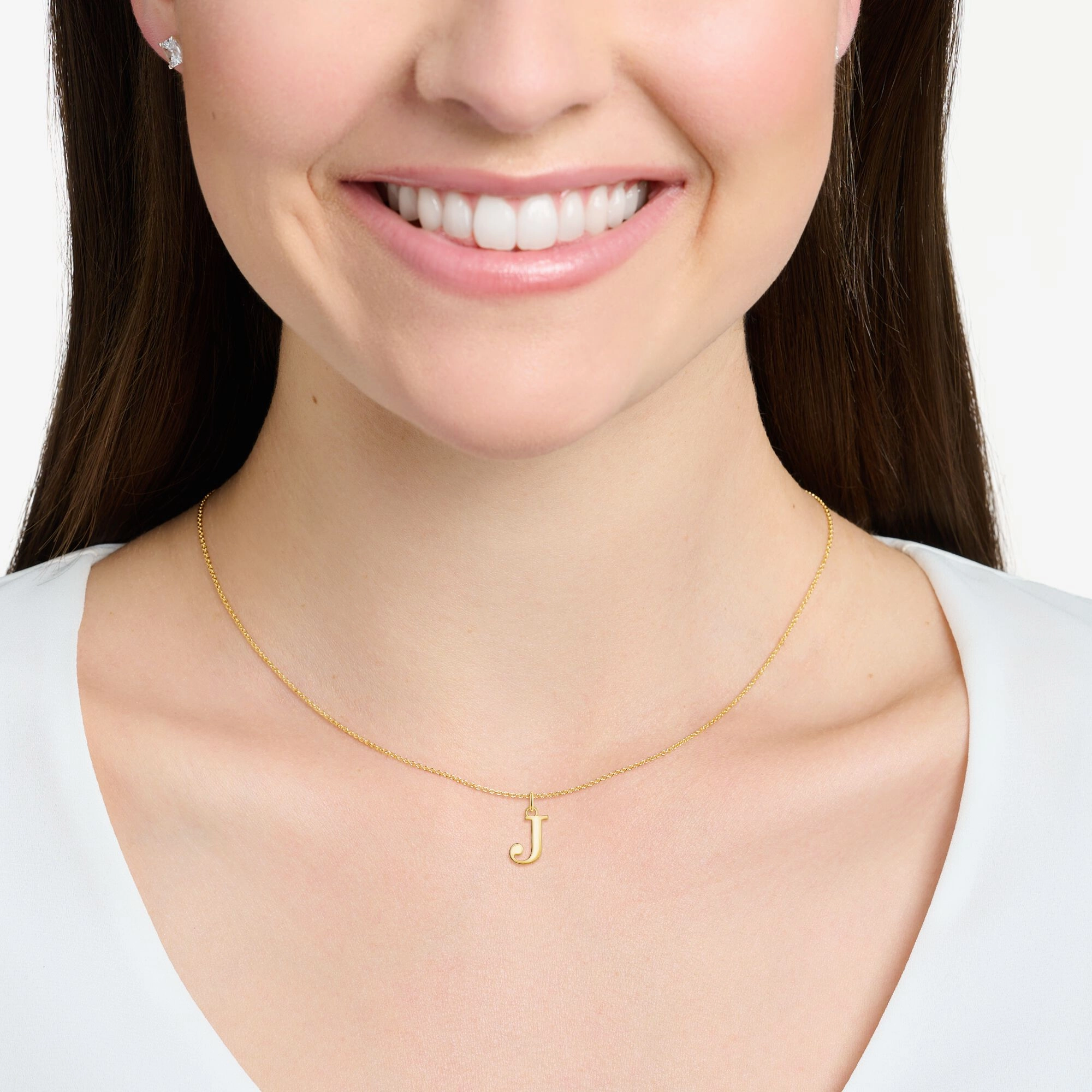 Thomas Sabo Gold Letter J Necklace