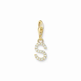 Thomas Sabo Gold Plated Sterling Silver Charmista Letter "S" Charm