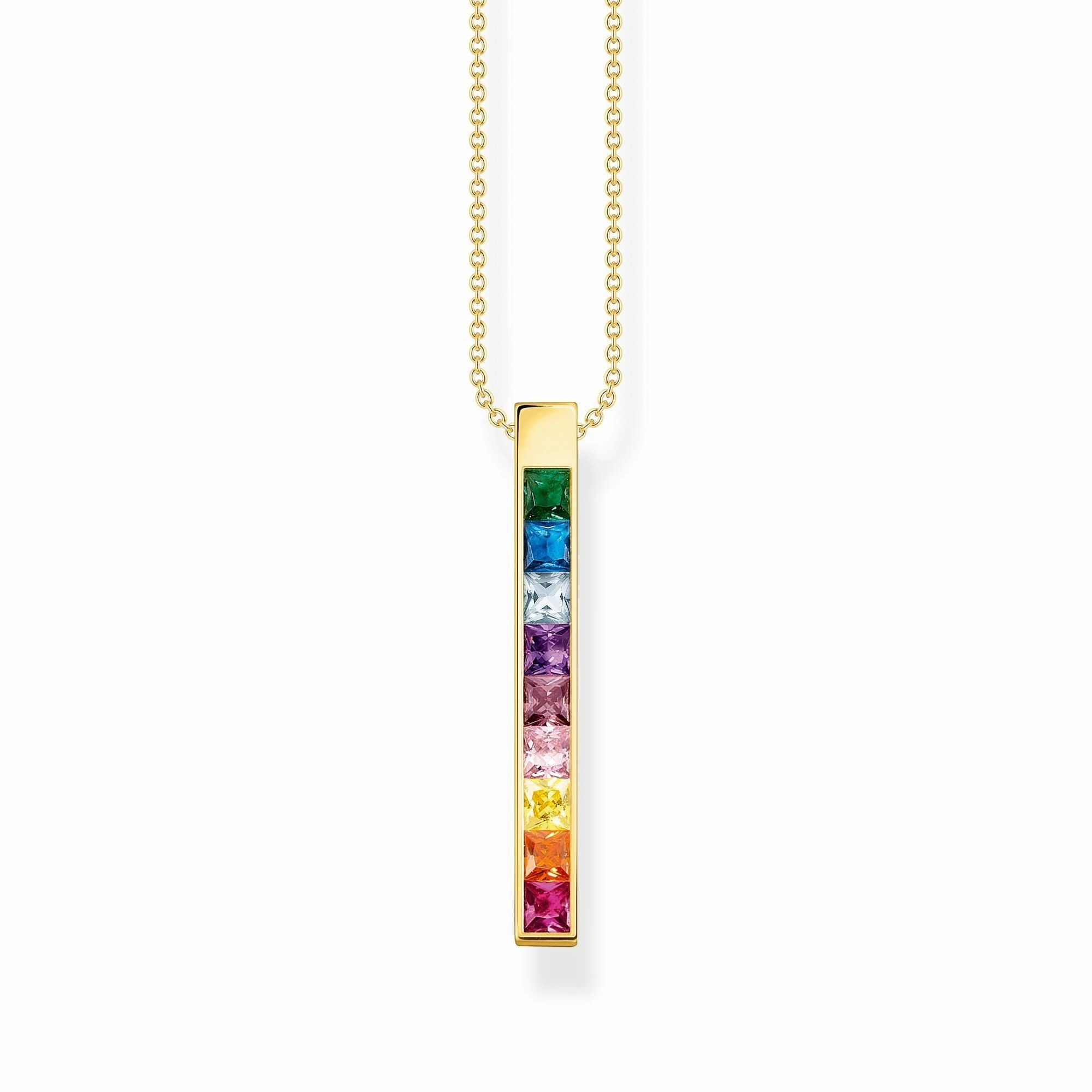 Thomas Sabo Gold Plated Sterling Silver Colourful Stone Necklace