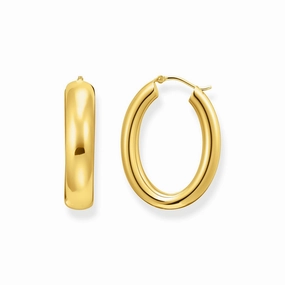 Thomas Sabo Gold Plated Sterling Silver Essential Chunky 34mm Hoop Earrings