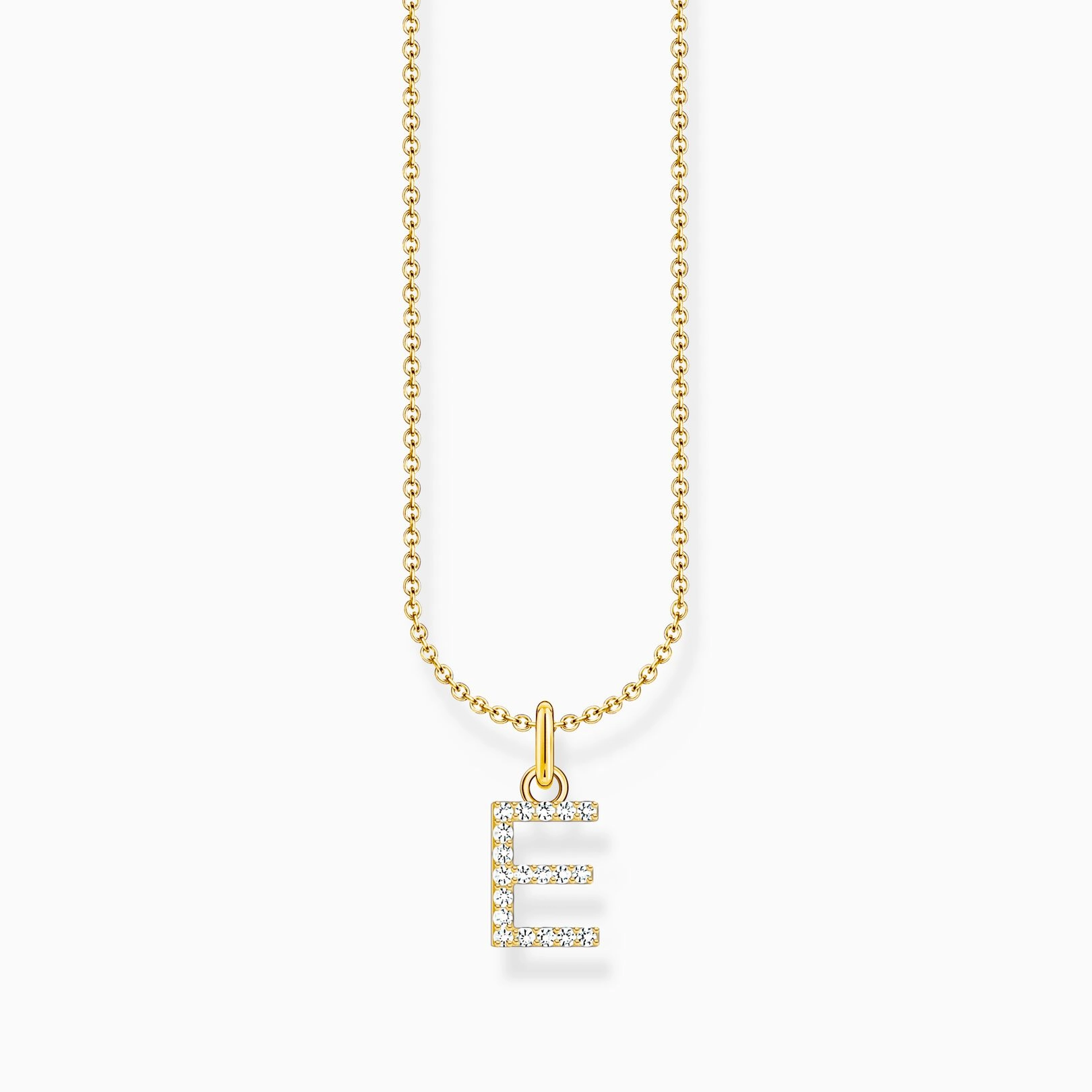 Thomas Sabo Gold Plated Sterling Silver Letter E Necklace