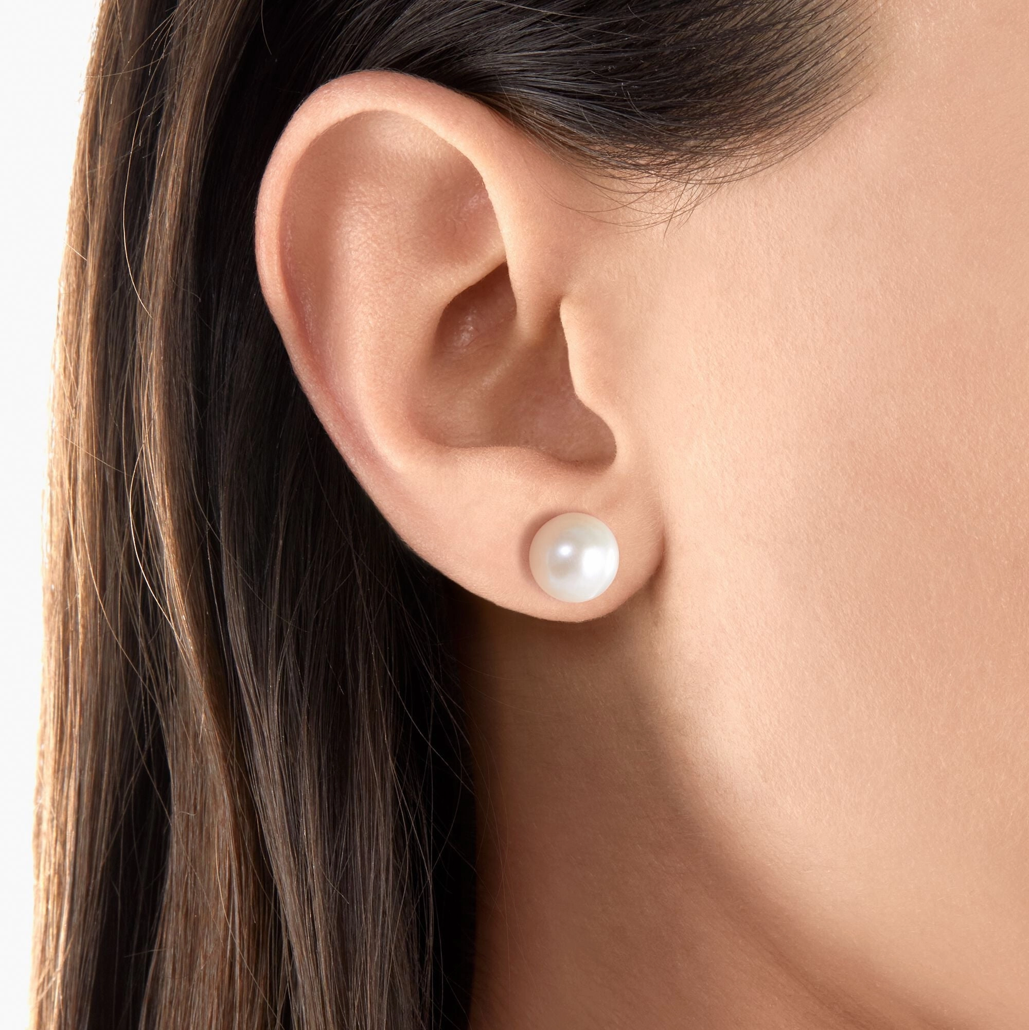 Thomas Sabo Gold Plated Sterling Silver Pearl Stud Earrings