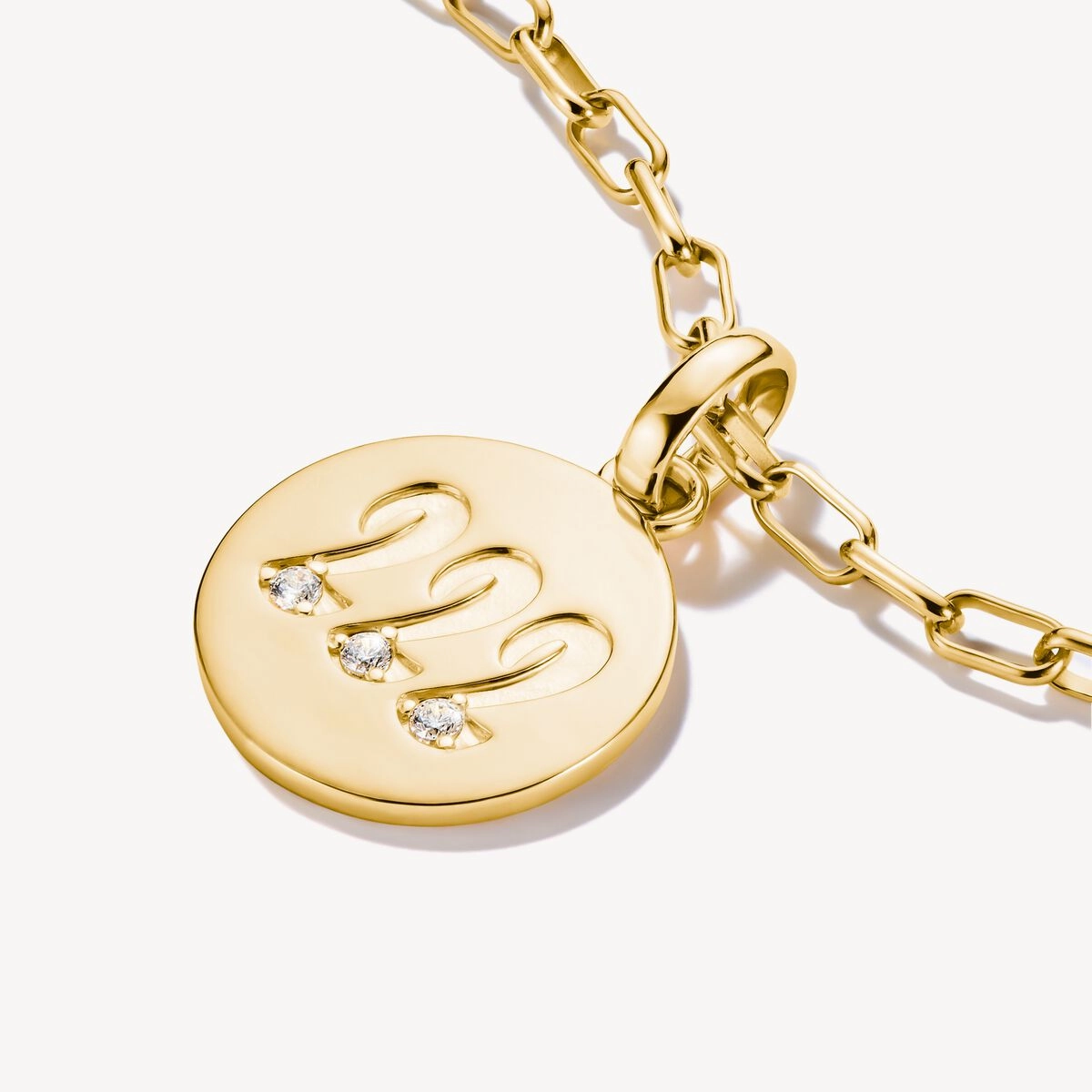 Thomas Sabo Gold Plated White Zirconia Angel Number '222' Connect Charm