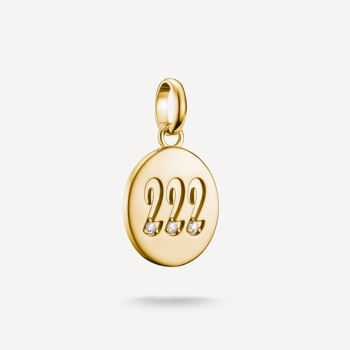 Thomas Sabo Gold Plated White Zirconia Angel Number '222' Connect Charm