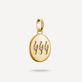 Thomas Sabo Gold Plated White Zirconia Angel Number '444' Connect Charm
