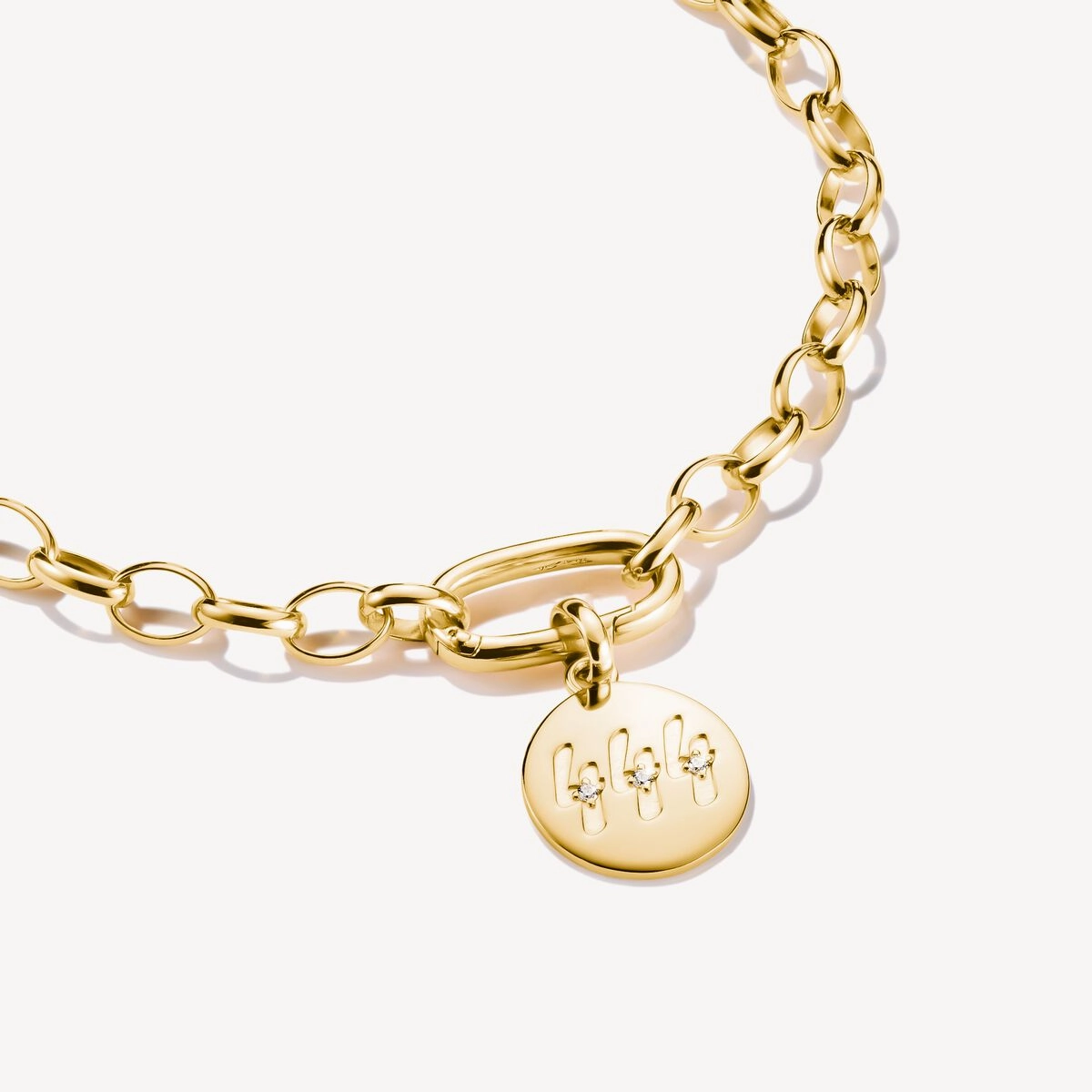 Thomas Sabo Gold Plated White Zirconia Angel Number '444' Connect Charm