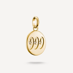 Thomas Sabo Gold Plated White Zirconia Angel Number '999' Connect Charm