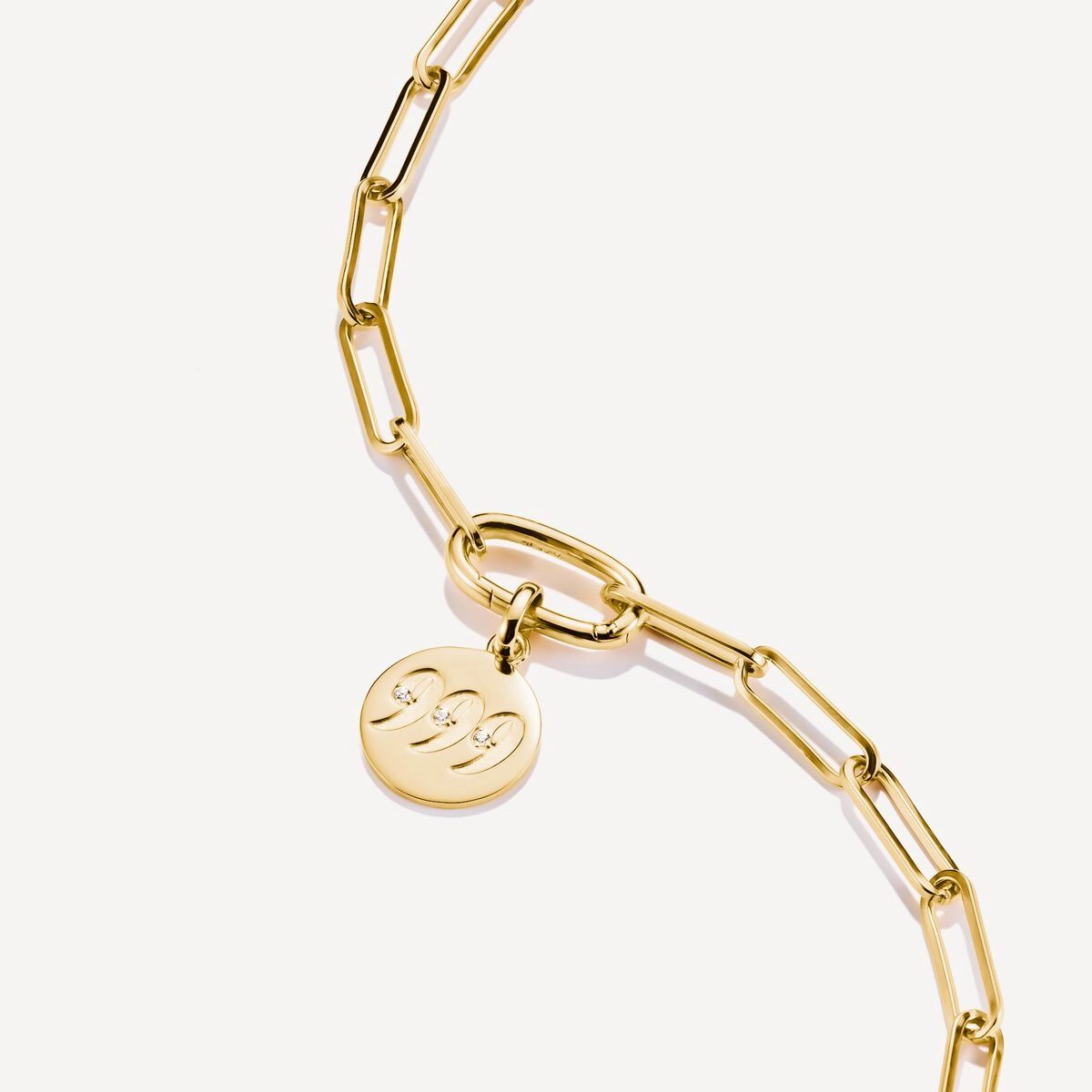 Thomas Sabo Gold Plated White Zirconia Angel Number '999' Connect Charm