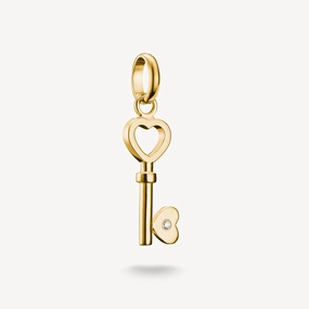 Thomas Sabo Gold Plated White Zirconia Love Key Connect Charm