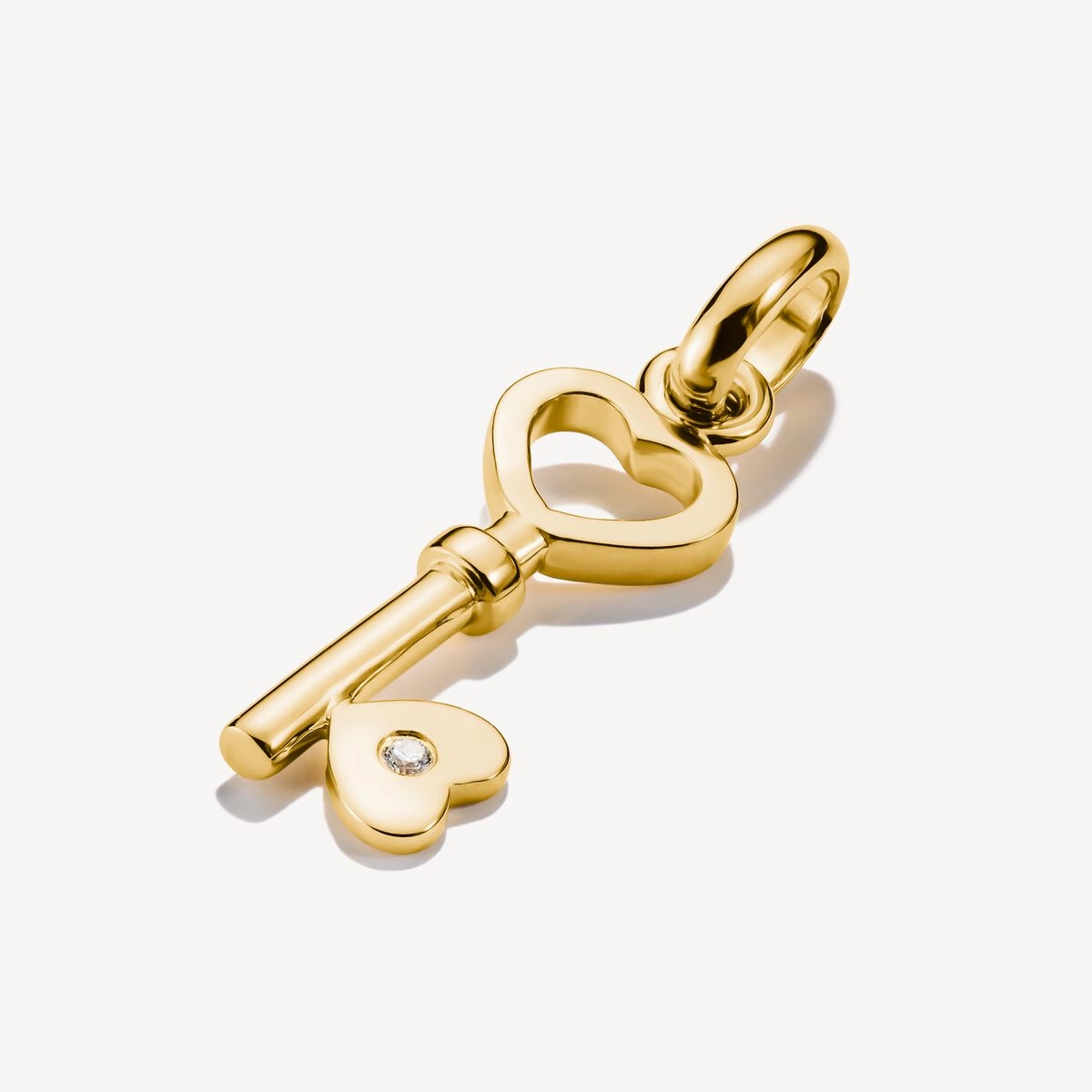 Thomas Sabo Gold Plated White Zirconia Love Key Connect Charm