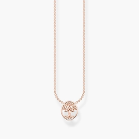 Thomas Sabo Rose Gold-Plated with White Stones Tree of Life Necklace
