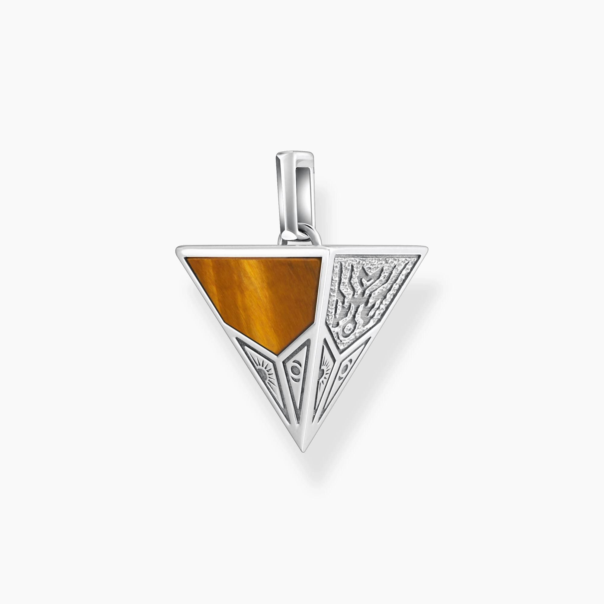 Thomas Sabo Silver Pyramid with Black Onyx and Tiger's Eye Pendant