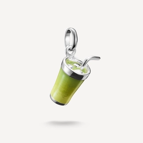 Thomas Sabo Sterling Silver and Green Enamel Matcha Latte Connect Charm