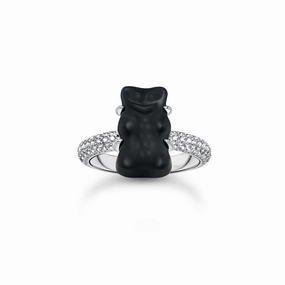 Thomas Sabo Sterling Silver Haribo Cubic Zirconia Black Bear Ring