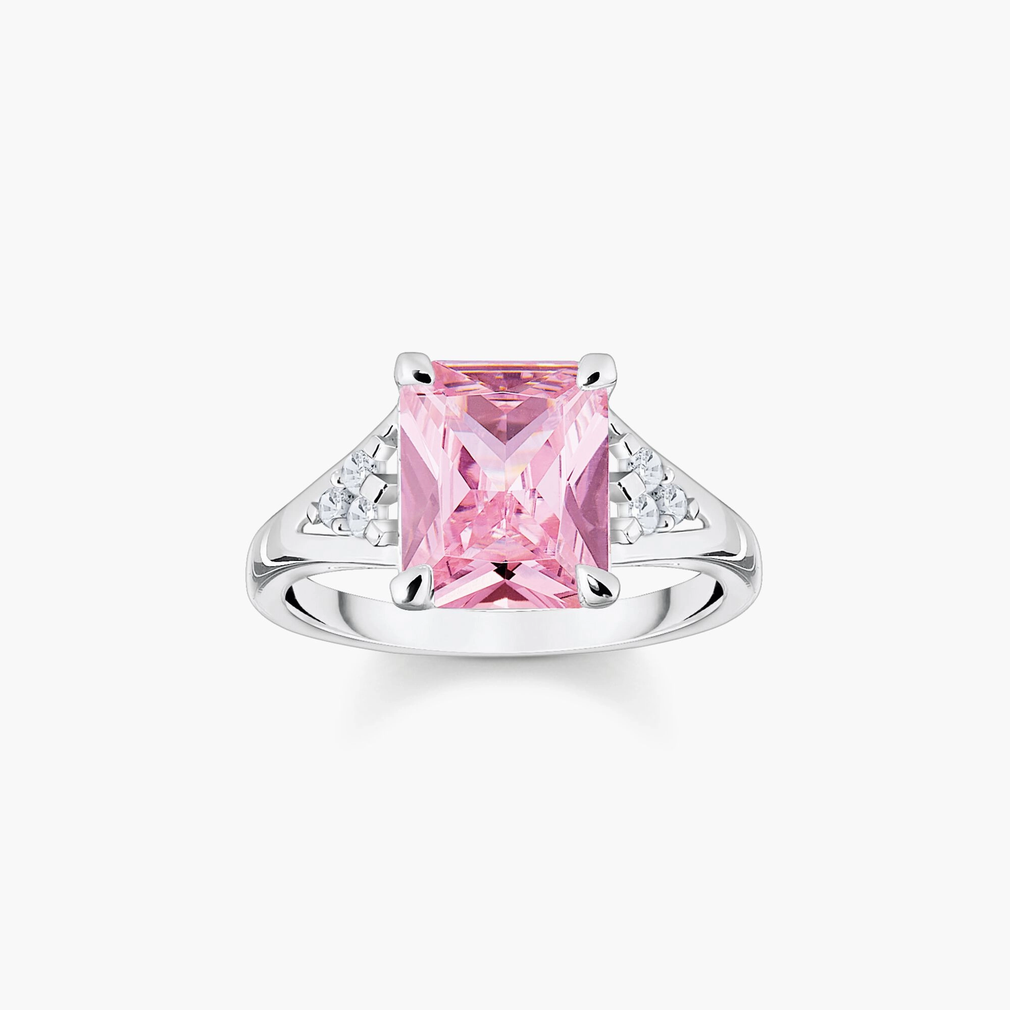 Thomas Sabo Sterling Silver Pink White Stones Ring