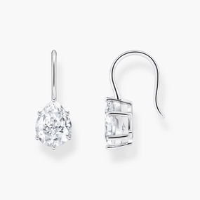 Thomas Sabo Sterling Silver Teardrop White Zirconia Earrings