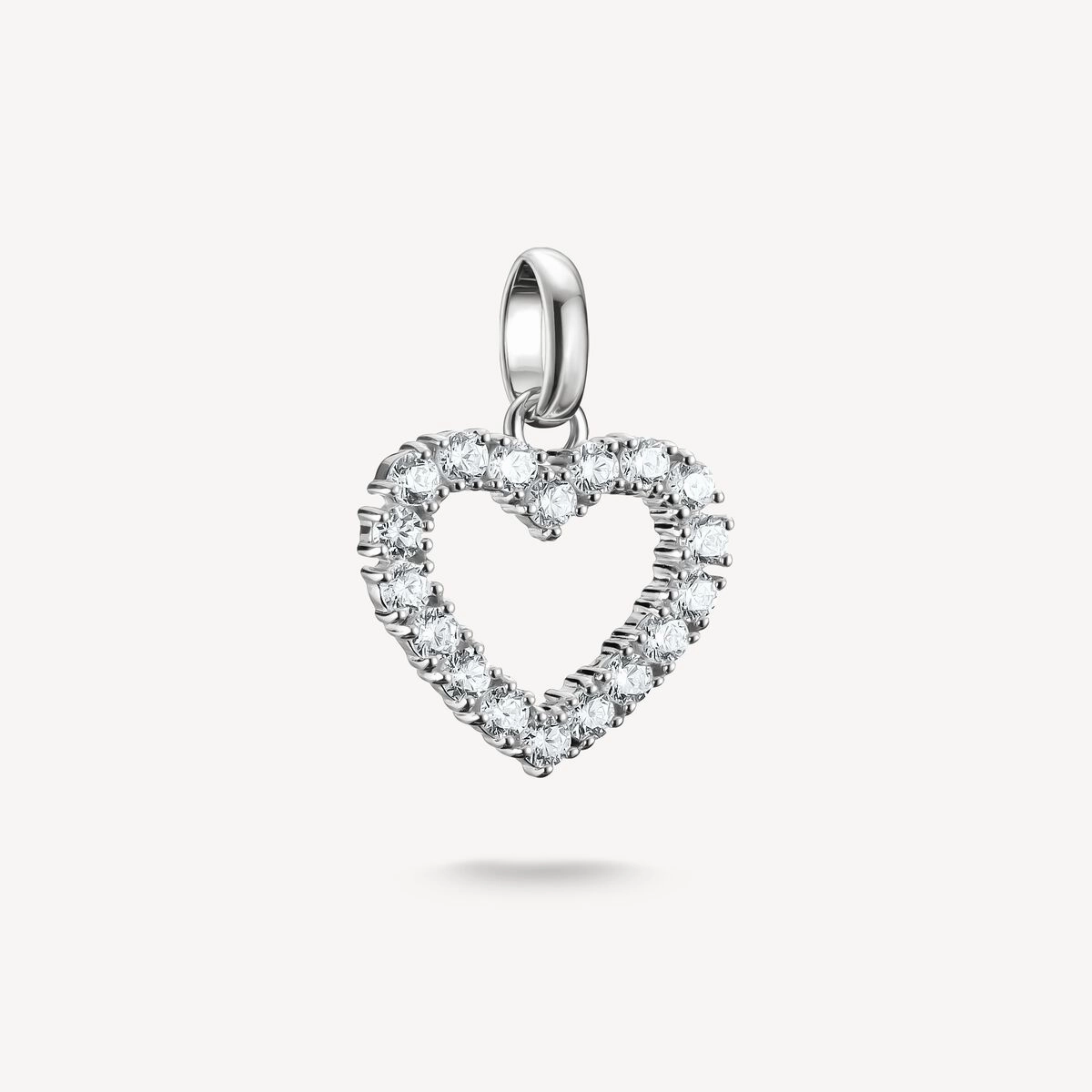 Thomas Sabo Sterling Silver White Zirconia Heart Connect Charm