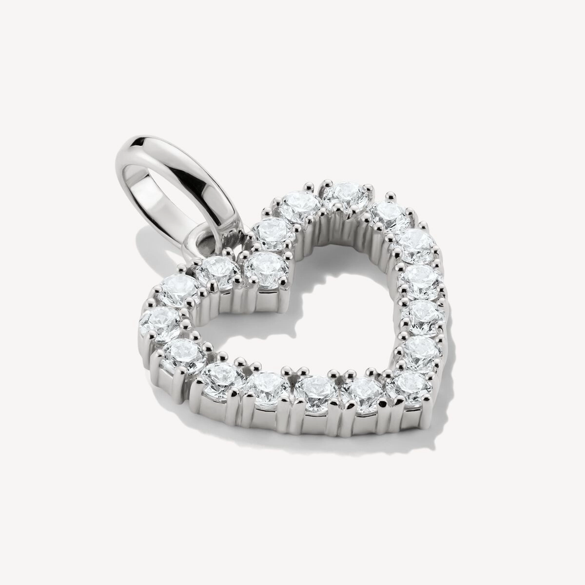 Thomas Sabo Sterling Silver White Zirconia Heart Connect Charm