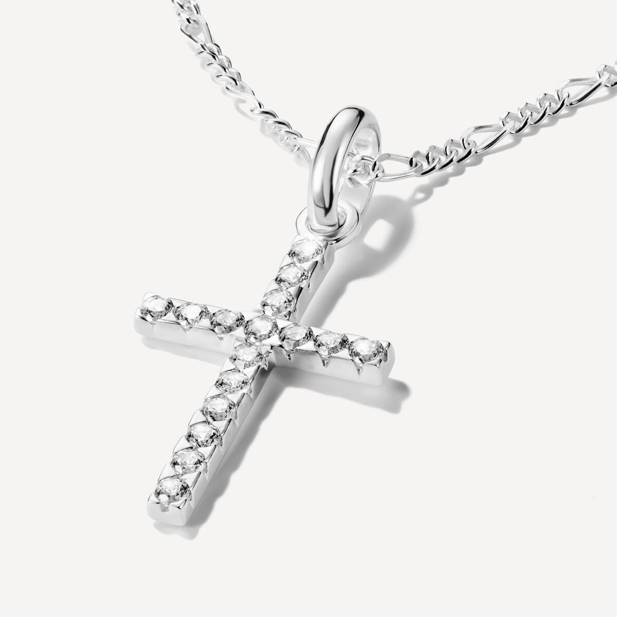 Thomas Sabo Sterling Silver White Zirconia Large Cross Connect Charm
