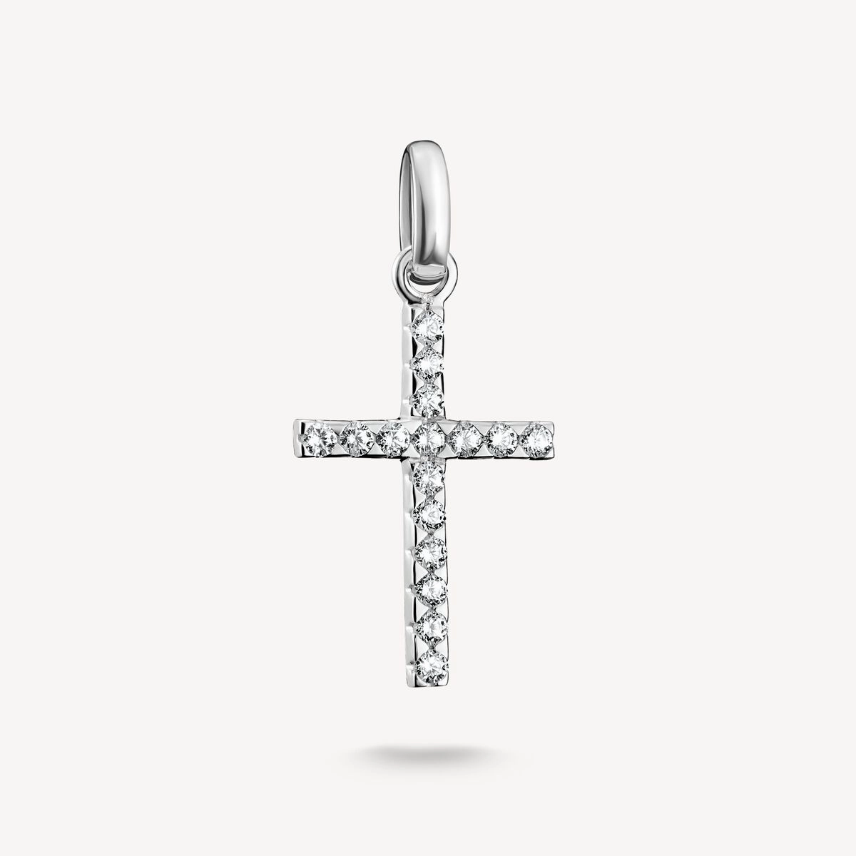 Thomas Sabo Sterling Silver White Zirconia Large Cross Connect Charm
