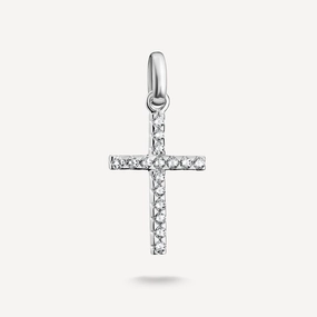 Thomas Sabo Sterling Silver White Zirconia Large Cross Connect Charm