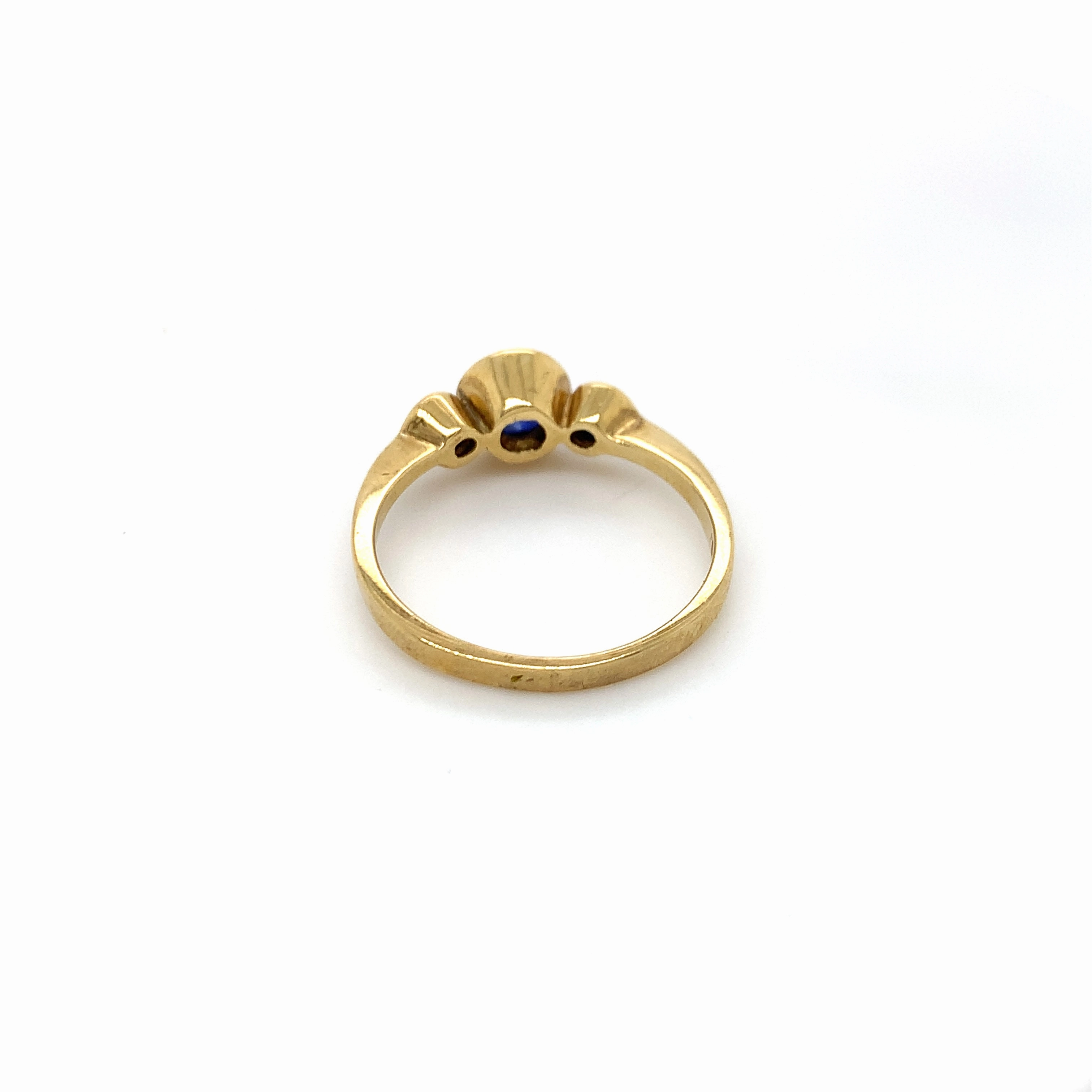 Three Sapphire Yellow Gold Ring