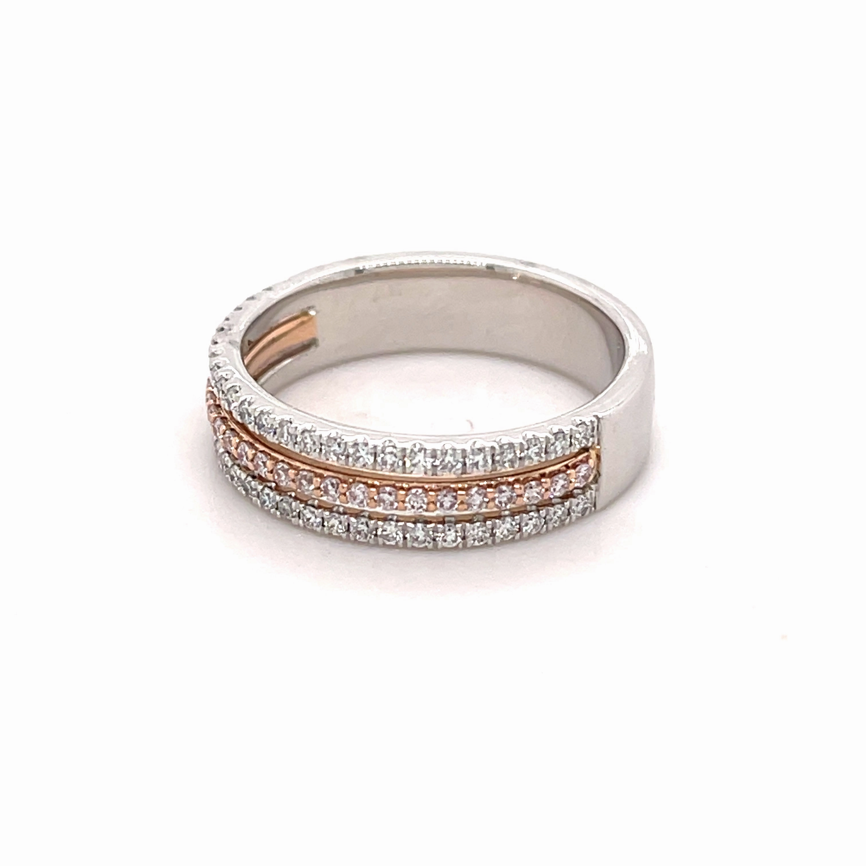 Tiana Platinum 14ct Rose Gold Pink Diamond Ring