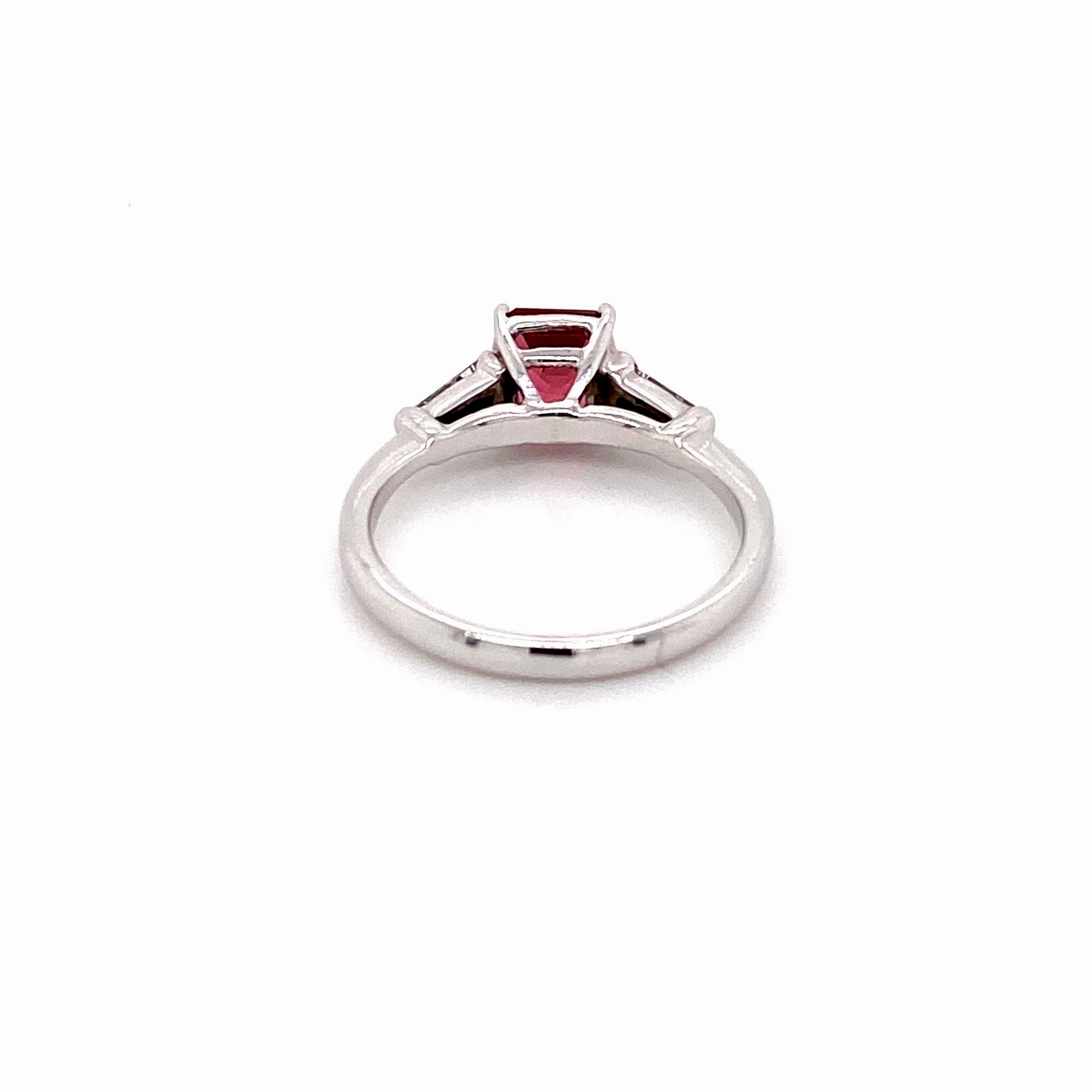 Tourmaline and Diamond Platinum Ring