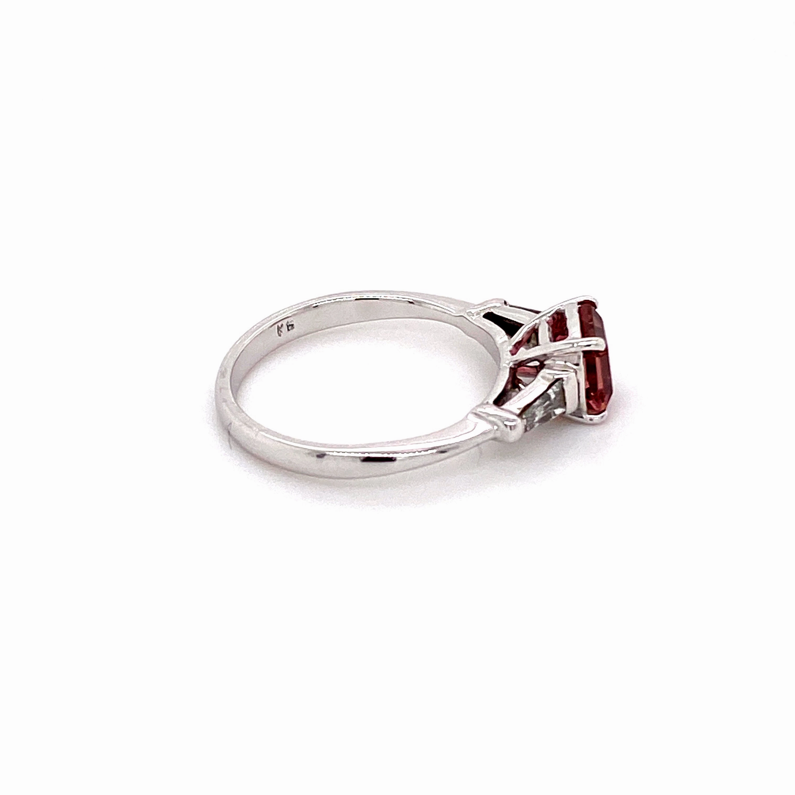 Tourmaline and Diamond Platinum Ring