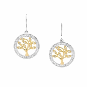 Tree of Life Earrings w/ CZ
