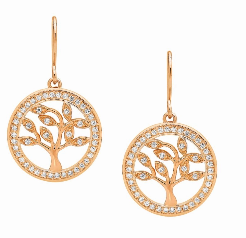 Tree of Life Earrings w/ CZ