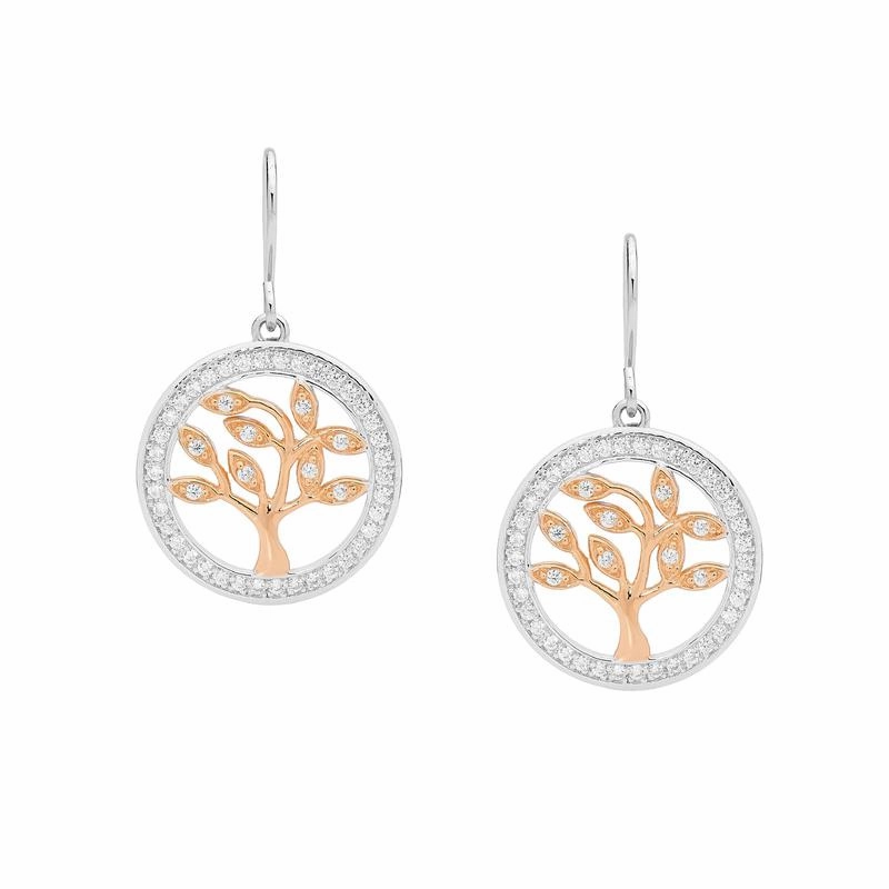 Tree of Life Earrings w/ CZ