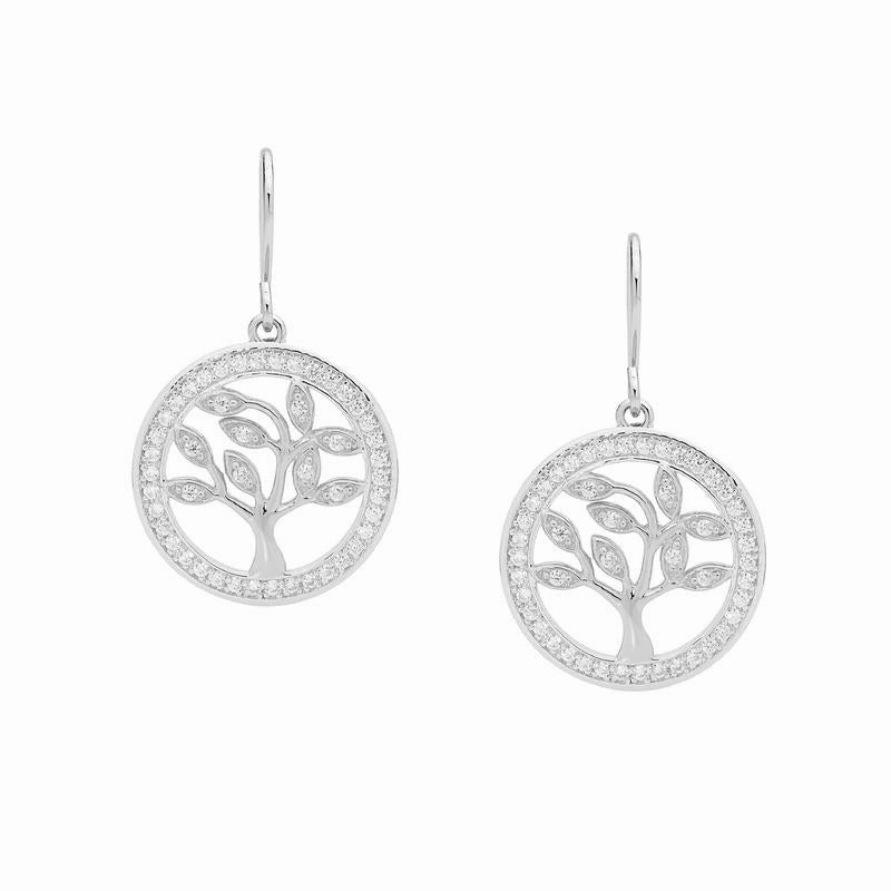 Tree of Life Earrings w/ CZ