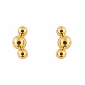 Tri Ball Gold Plated Studs Earrings E6276