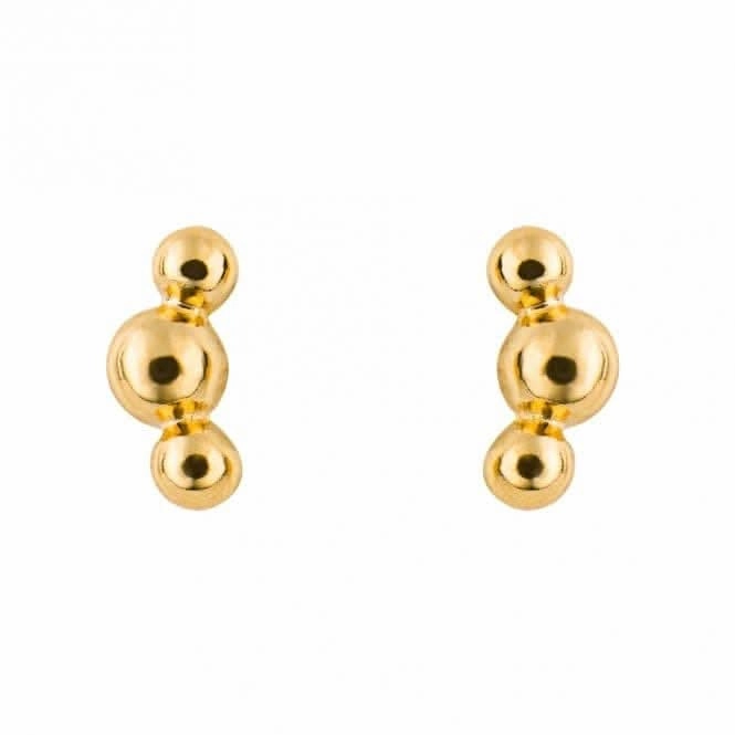 Tri Ball Gold Plated Studs Earrings E6276
